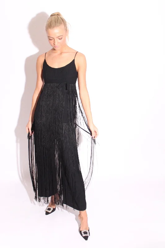 Black Fringe Jumpsuit 60s