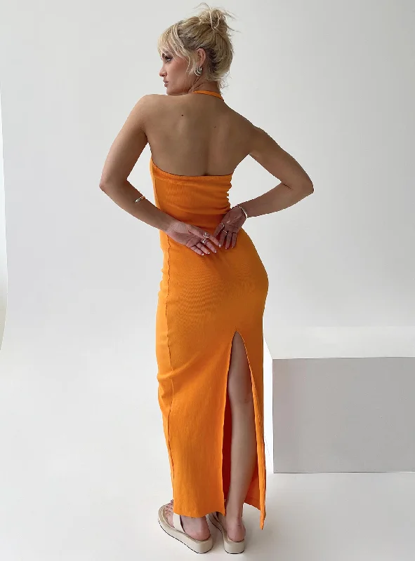 Karyssa Rib Maxi Dress Orange