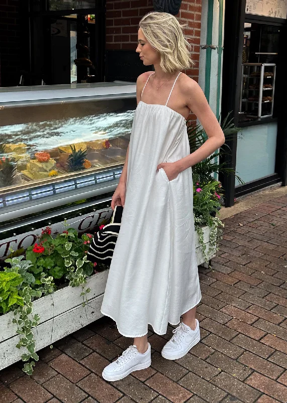 Lana Bubble Midi Dress - White