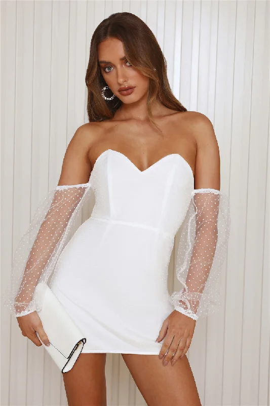 Lover Celebrations Mesh Mini Dress White