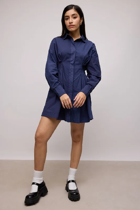 Navy Blue Cotton Summer Dress