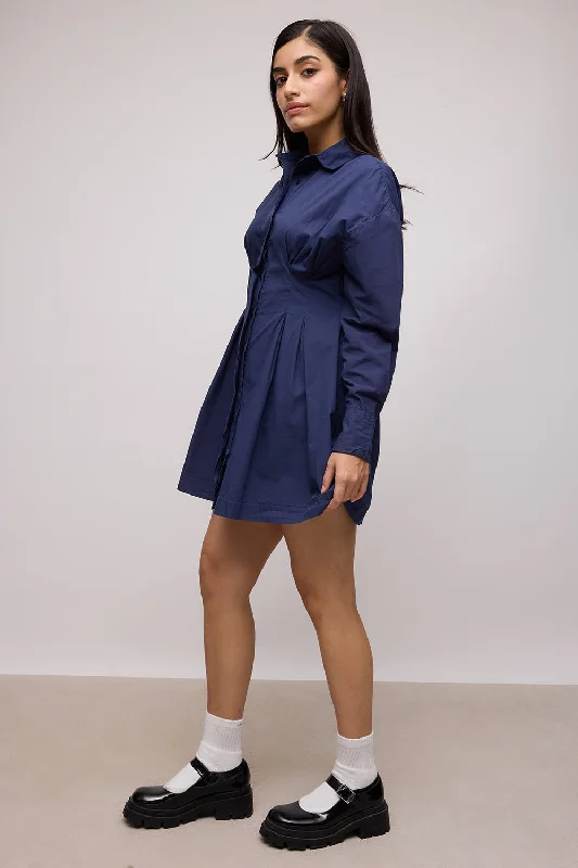 Navy Blue Cotton Summer Dress