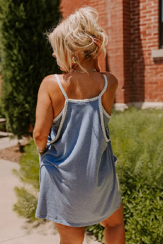 Paradise Getaway Romper Dress in Blue Curves