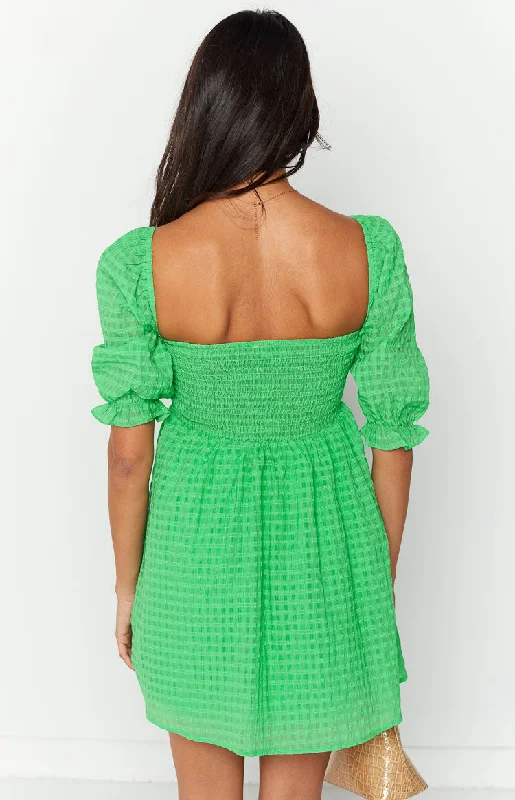 Rubi Green Babydoll Mini Dress