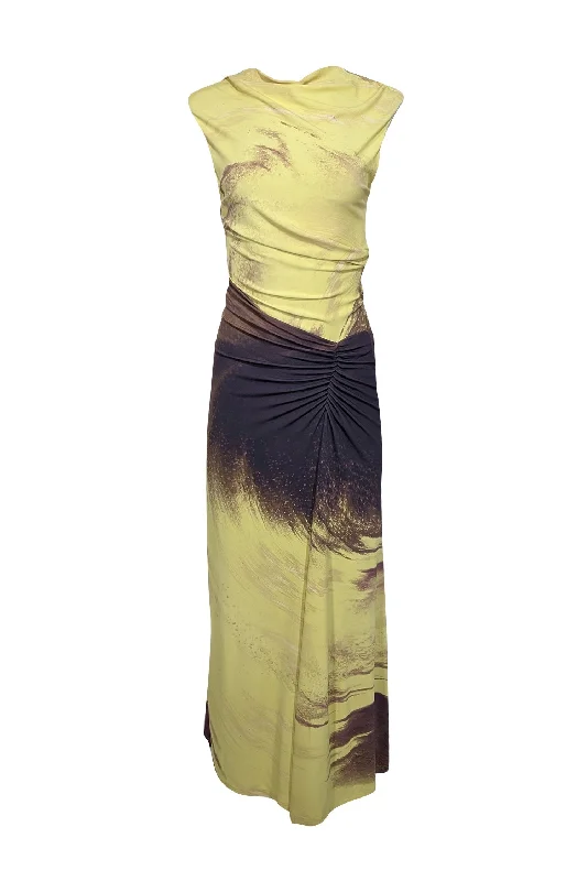 Simkhai - Yellow & Brown Print ""Acacia"" Formal Dress Sz S