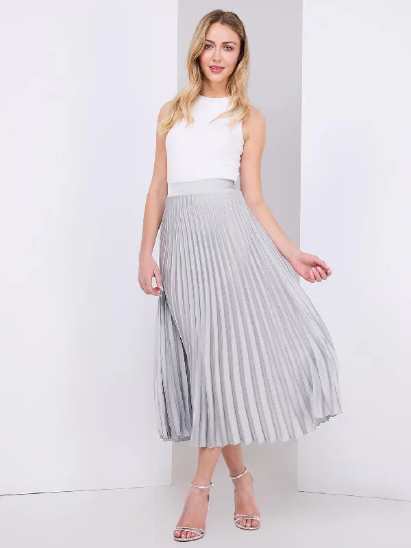 Pleated Satin Skirt