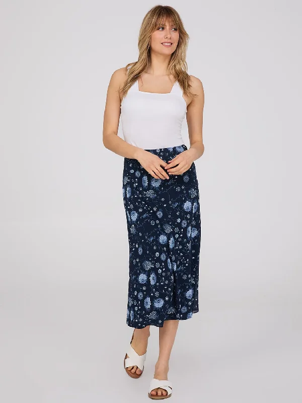 Printed Chiffon A-Line Skirt