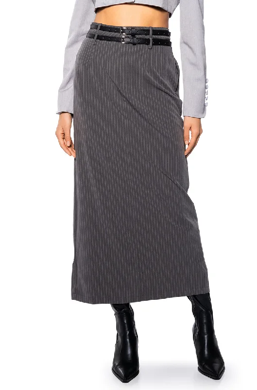 ALINA PINSTRIPE MAXI SKIRT