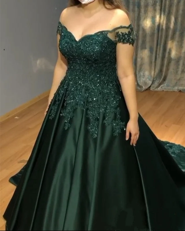 Plus Size Prom Dresses Lace Off The Shoulder