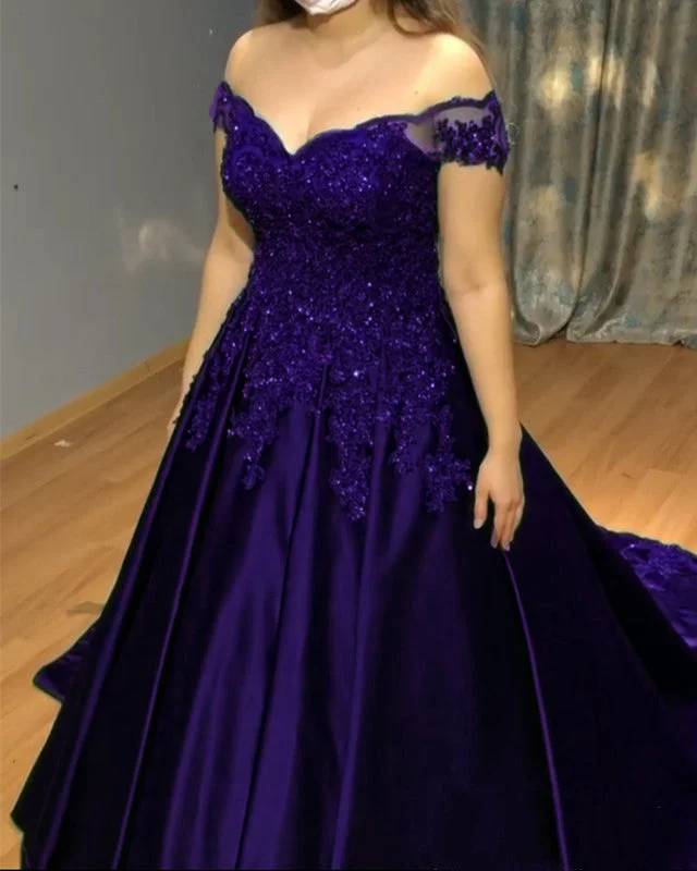 Plus Size Prom Dresses Lace Off The Shoulder