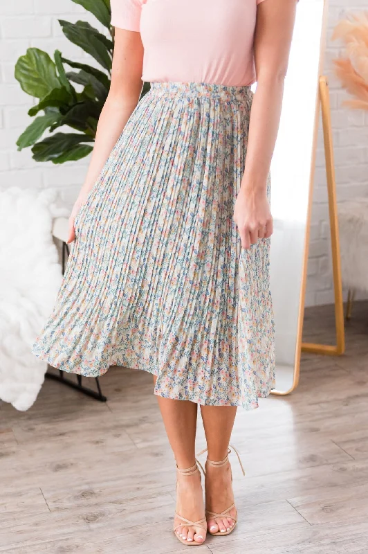 Always Blooming Modest Pleat Skirt