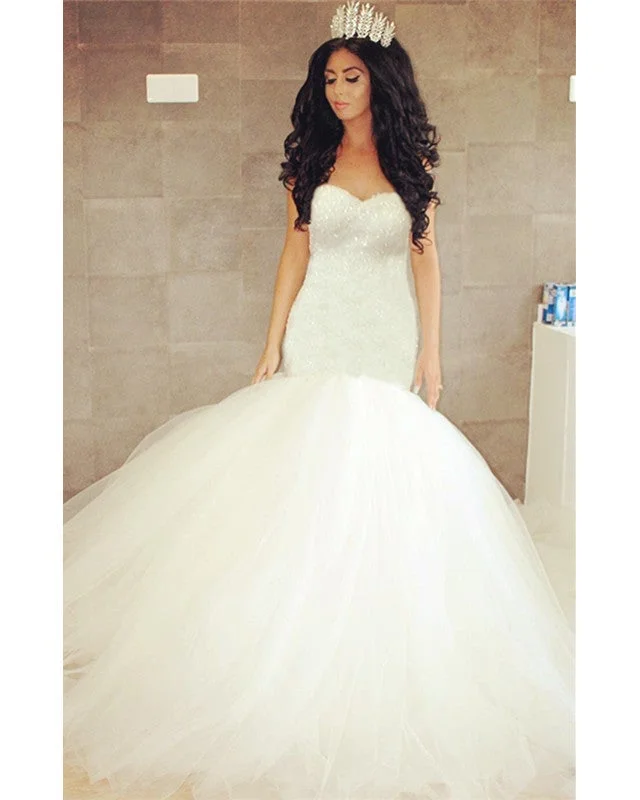 bling bling sequins beaded sweetheart mermaid wedding dresses