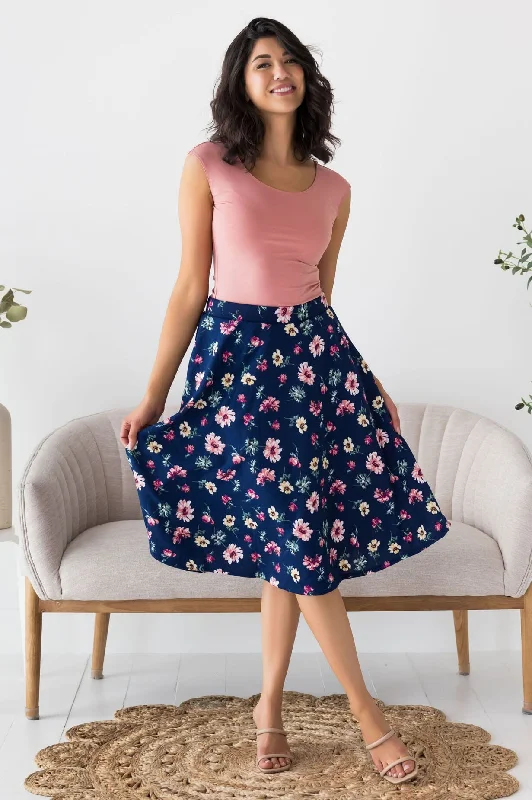 Bouquet of Flowers Modest Circle Skirt