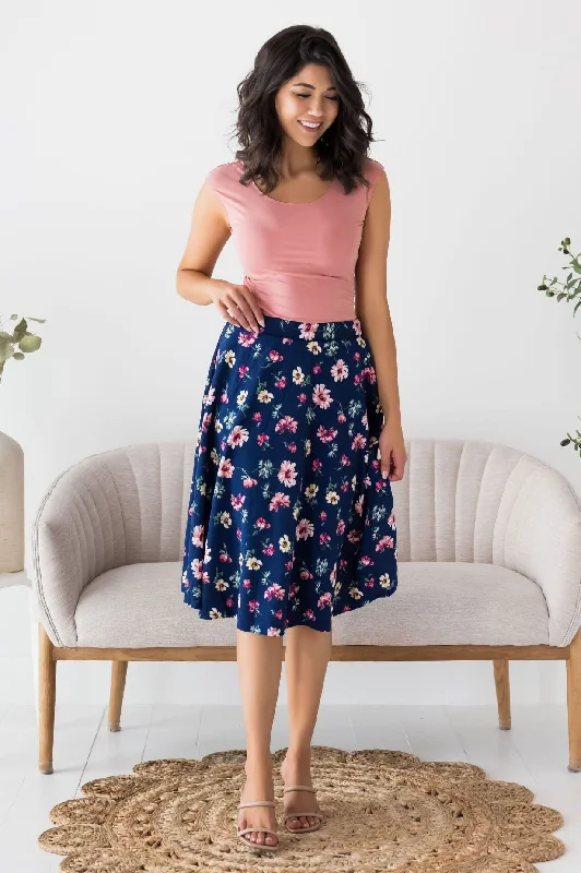 Bouquet of Flowers Modest Circle Skirt