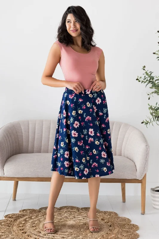 Bouquet of Flowers Modest Circle Skirt