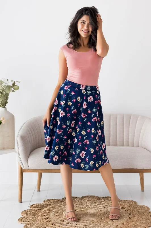 Bouquet of Flowers Modest Circle Skirt