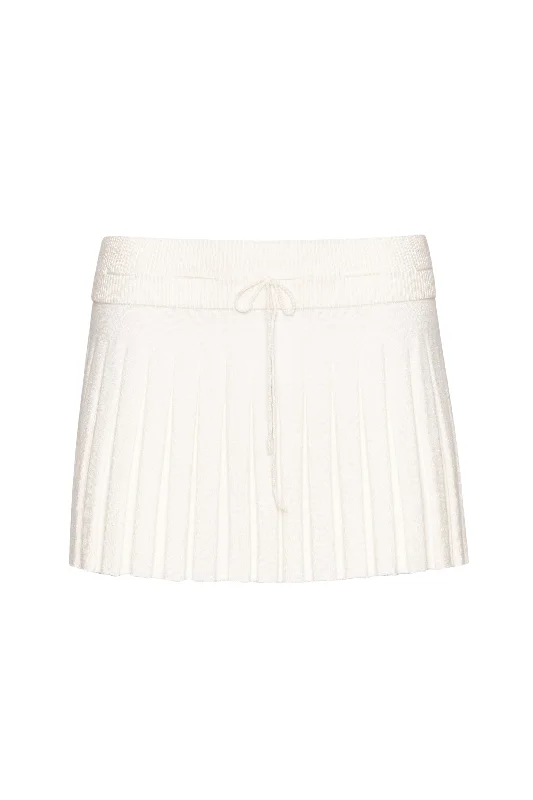 Cielo Pleated Knit Mini Skirt