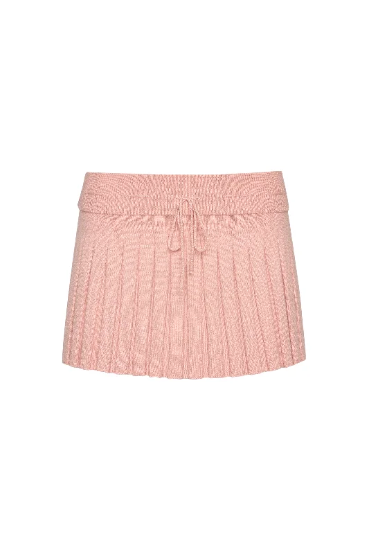 Cielo Pleated Knit Mini Skirt