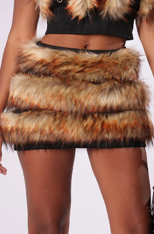 DRIVE ME WILD FUR MINI SKIRT