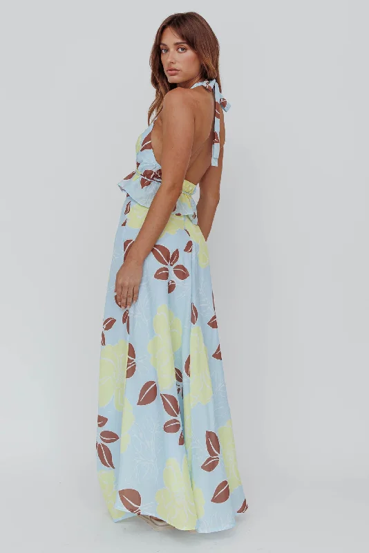 Kika Maxi Skirt Floral Blue