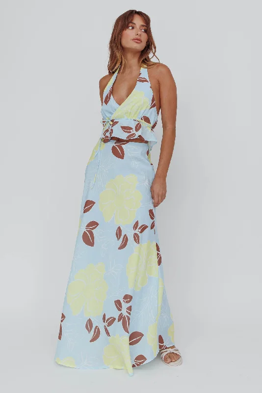 Kika Maxi Skirt Floral Blue