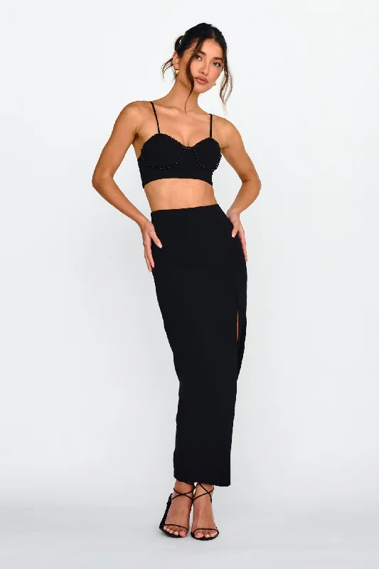 Next To You Thigh Split Skirt Black