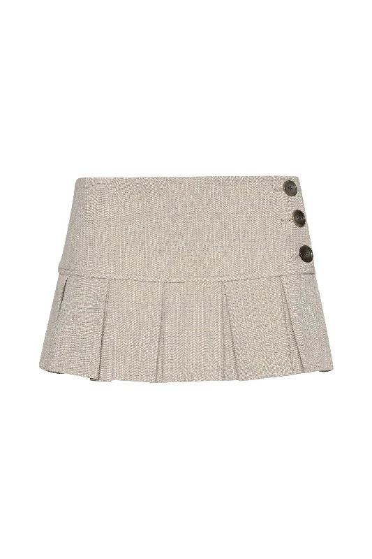 Pleated Micro Mini Skirt