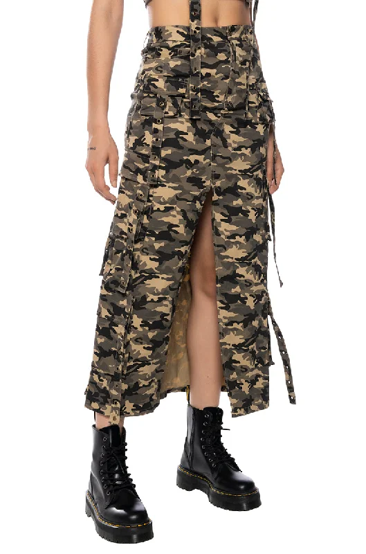 TAYLOR CAMO CARGO MAXI SKIRT