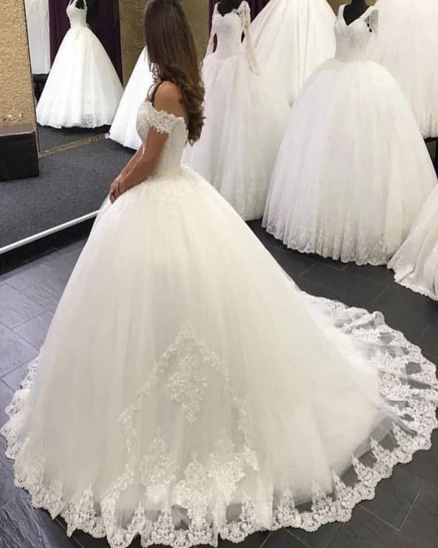 Wedding Dress Off Shoulder Ball Gown Appliques