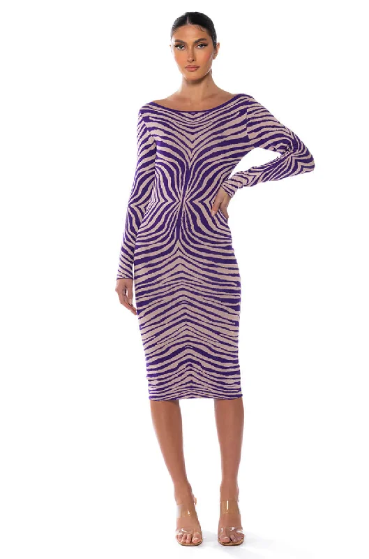 ENDLESS FEELINGS PRINTED KNIT MIDI DRESS