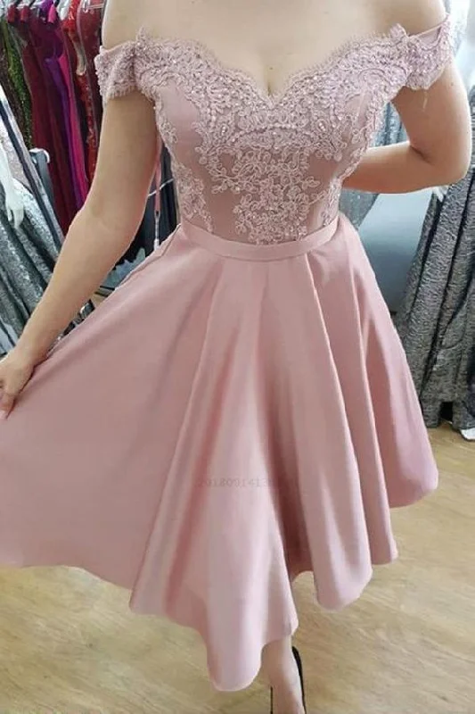 Exclusive Deals Just for You!Beaded Lace V-neck Off The Shoulder homecoming dress cg258 Exclusive Deals Just for You!Beaded Lace V-neck Off The Shoulder homecoming dress cg258
