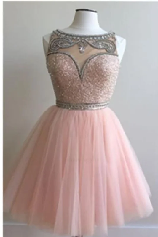 Save More with Every Purchase!Pink homecoming dress, round neck homecoming dress, beading homecoming dress, short homecoming dress cg266 Save More with Every Purchase!Pink homecoming dress, round neck homecoming dress, beading homecoming dress, short homecoming dress cg266